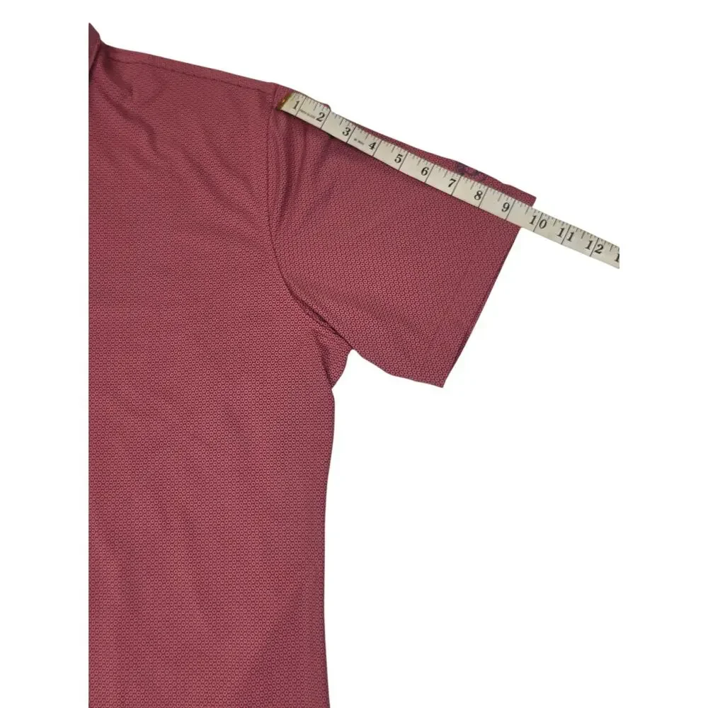 Peter Millar Crown Crafted Mens XL Polo Shirt Golf Short Sleeve Micro Print Pink